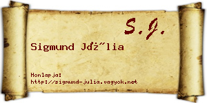 Sigmund Júlia névjegykártya